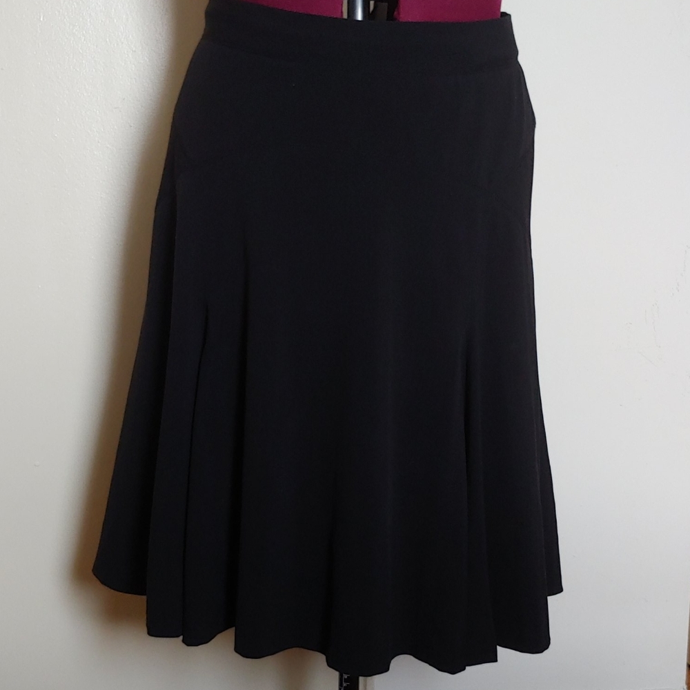 Jessica 20 Black midi asymmetrical godet Skirt